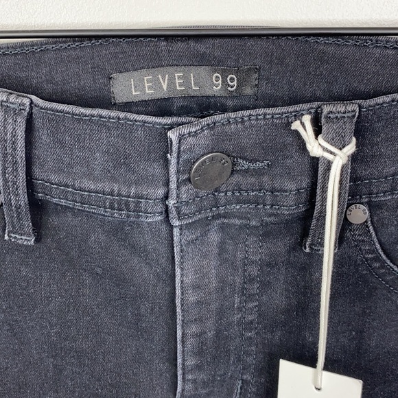 Level 99 NWT Black Striped Ultra Mid Rise Skinny Jeans Women's Size 26 - Picture 4 of 9